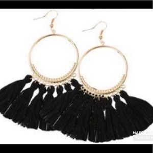 Black tassel hoops